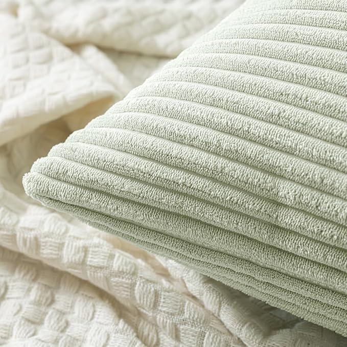 MIULEE Pack of 2 Pillow Covers Soft Soild Decorative Square Throw Pillow Covers - Image 2