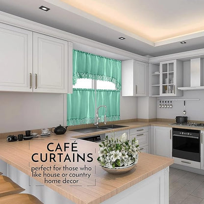 American Linen Café Curtains for Kitchen, Bathroom Curtains - Image 2
