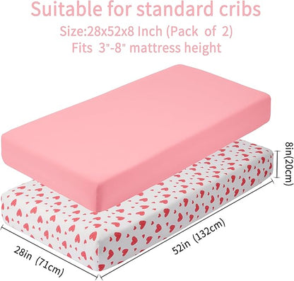Baby Crib Sheets for Boys Girls, 2 Pack Fitted Crib Sheet for Standard Crib and - Image 3