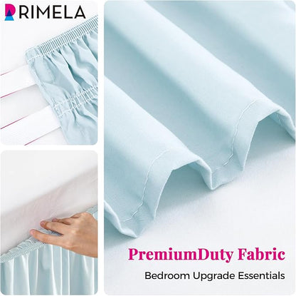 RIMELA Grayish Blue Bed Skirt King Size 18 Inch Drop, Wrap Around Elastic - Image 7