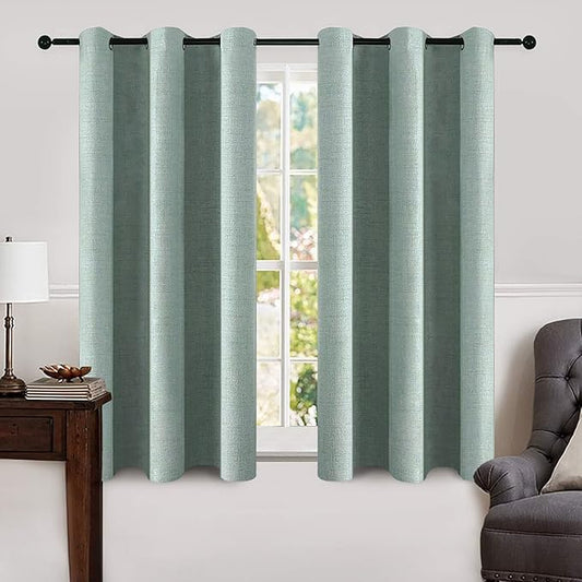 MIULEE Linen Blackout Curtains and Drapes 100% Room Darken Thermal Insulated by MIULEE