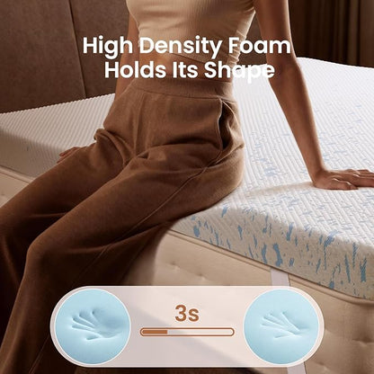 OhGeni 3 Inch Cooling Queen Size Gel Memory Foam Mattress Topper Pad, Washable - Image 3