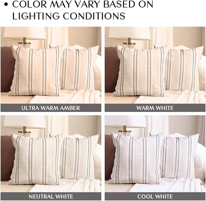 AELS 24x24 Decorative Farmhouse Linen Throw Pillow Covers, Boho Textured Pillow - Image 4