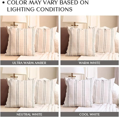 AELS 24x24 Decorative Farmhouse Linen Throw Pillow Covers, Boho Textured Pillow - Image 4
