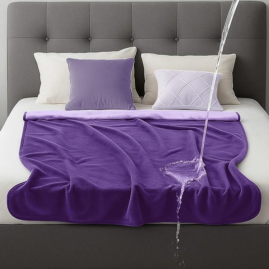 Waterproof Blanket for Bed Couch Sofa, Fleece and Flannel Waterproof Mat by Tisancy