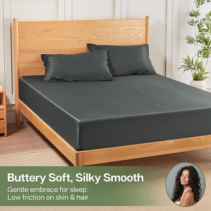 MR&HM Twin Fitted Sheet Only, Ultra-Soft Rayon Derived from Bamboo & Polyester - Image 4