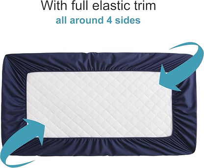 NTBAY 2 Pack Waterproof Crib Mattress Protector, Quilted 28"x52" Toddler Fitted - Image 2