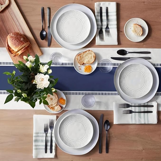 Nautical Striped Table Runner, Modern Dining Table Decor Party - Image 4