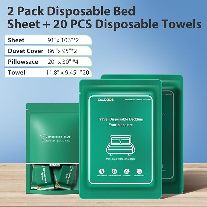 2 Pack Disposable Sheet for Travel - Image 2