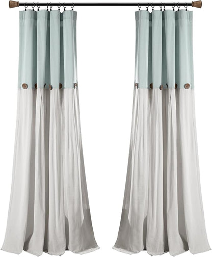 Lush Decor Linen Button Window Curtain Panel - Image 7