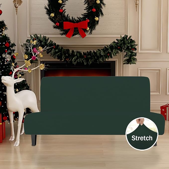 Easy-Going Stretch Futon Slipcover Armless Futon Bed Cover Furniture Protector - Image 2