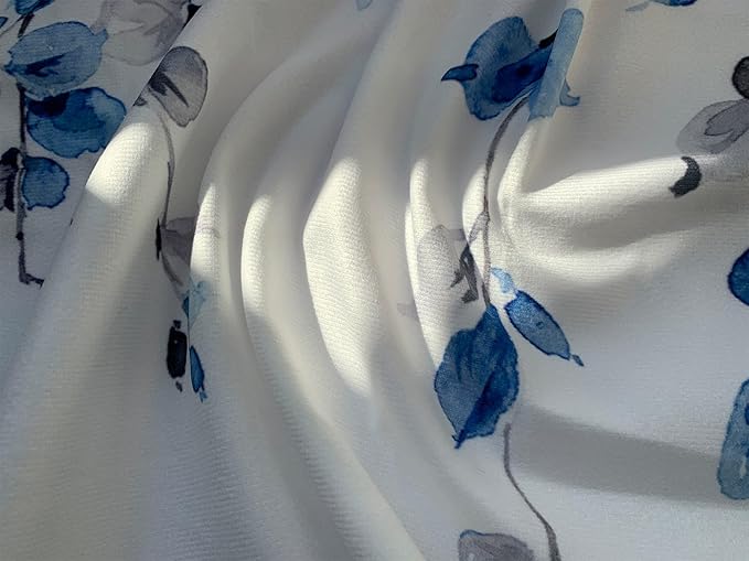Watercolor Blue Leaves Window Valance - Image 6