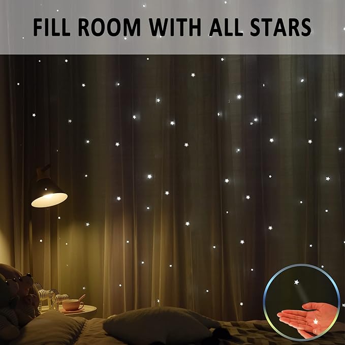 Kinryb Christmas Overlay Star Cut Out Colorful Kids Curtains - Image 5