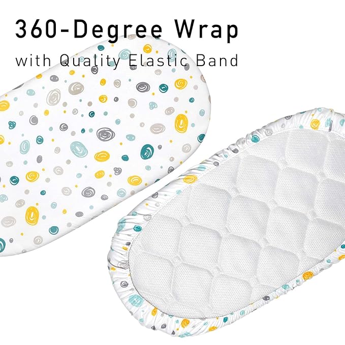 Gllquen Baby Bassinet Sheets 4 Pack, Breathable Cozy Fitted Mattress Sheet - Image 4