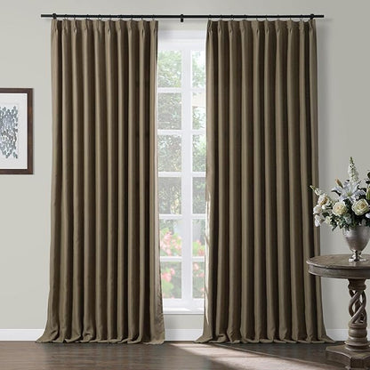 TWOPAGES Wheat Pinch Pleated Room Darkening Curtain 84 Inches Long, Solid by TWOPAGES