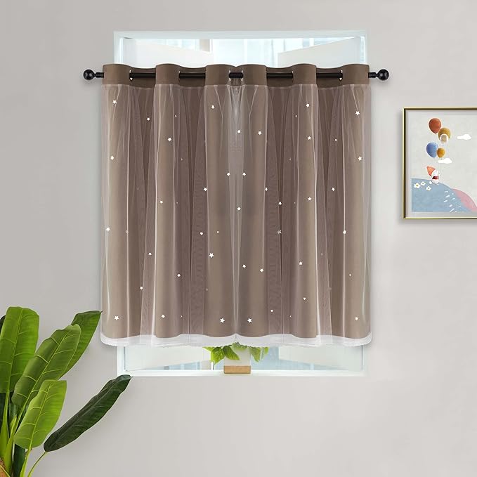 Kinryb Star Cut-Out Short Curtains by Kinryb
