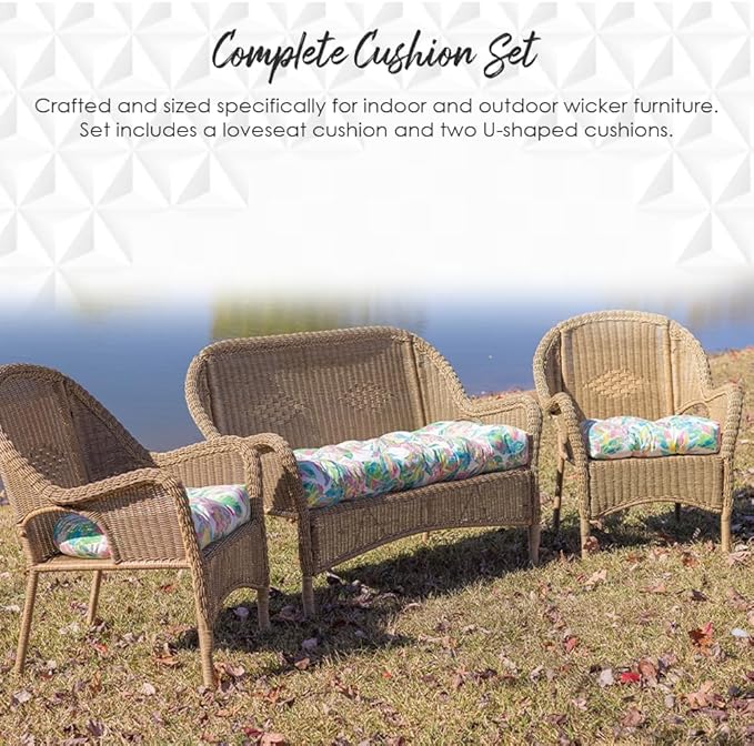 RSH Décor: Tufted Wicker Loveseat Cushion | Indoor/Outdoor All Weather - Image 4