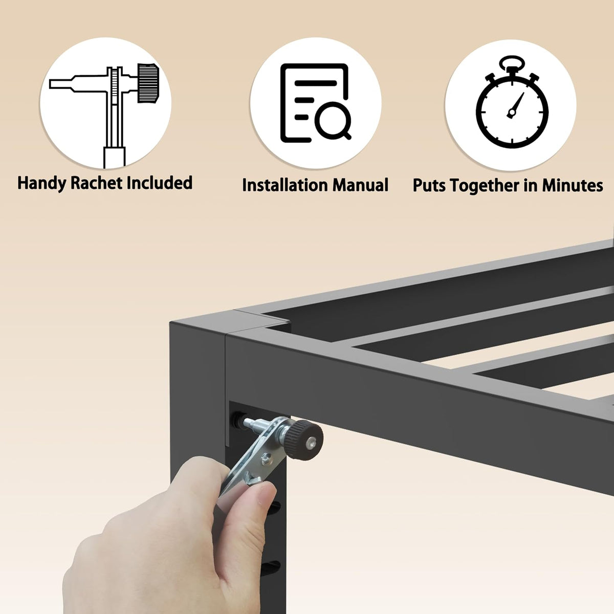 fuiobyvv king bed frames,18 inch heavy duty metal, package contents