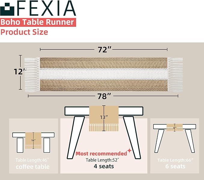 FEXIA Boho Table Runner for Home Decor - Image 2