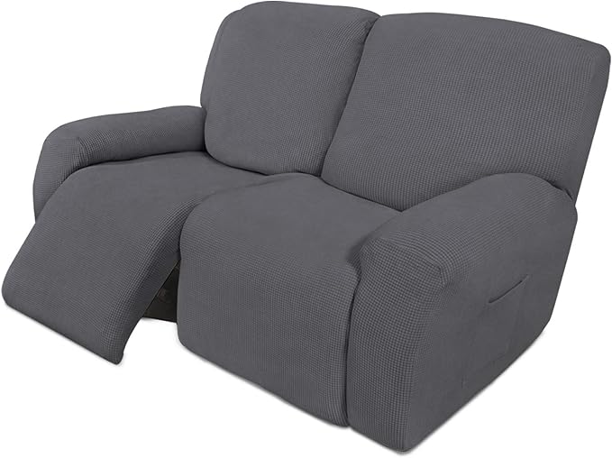 Easy-Going 6 Pieces Recliner Loveseat Stretch Sofa Slipcover Sofa Cover by Easy-Going