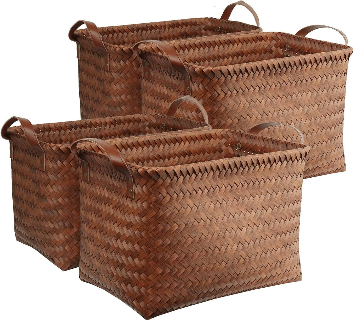 brownlily handwoven wicker storage baskets, pack of 4, main product view