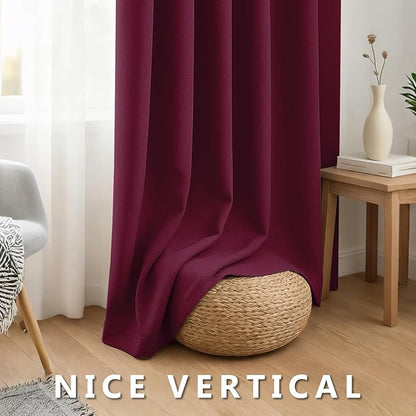 Linen 100% Blackout Curtains for Bedroom, Back Tab/Rod Pocket Curtain for - Image 7