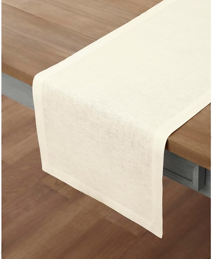 Solino Home Linen Ivory Table Runner 36 Inches - Image 2