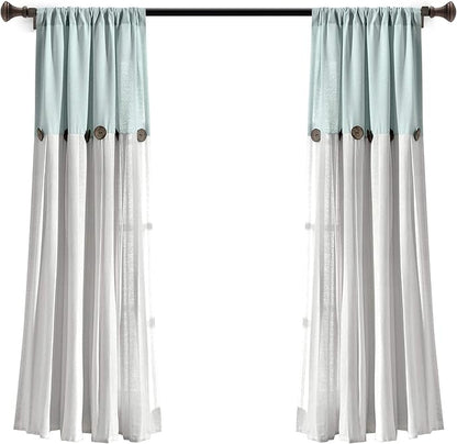 Lush Decor Linen Button Window Curtain Panel, Bedroom & Dining Room - Image 7