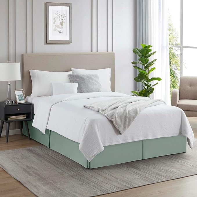 Nestl Sage Green Bed Skirt Queen Size - Image 4