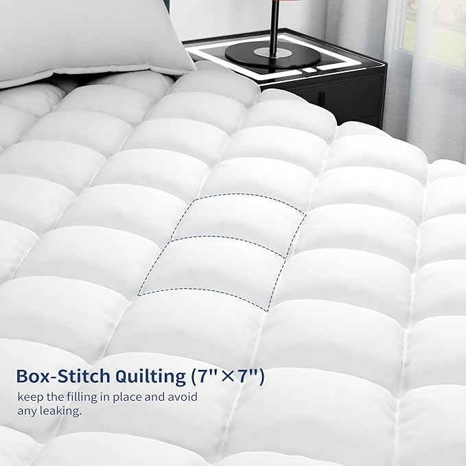 Sunflower Full Mattress Pad, Hypoallergenic Cotton Mattress Cover, 18-22" Extra - Image 8