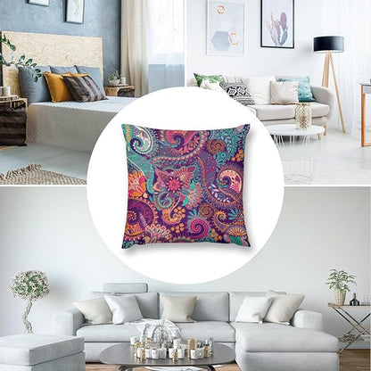 Indian Boho Pillowcases Mandala Design Colorful Floral Style, 18x18 Inch Square - Image 7