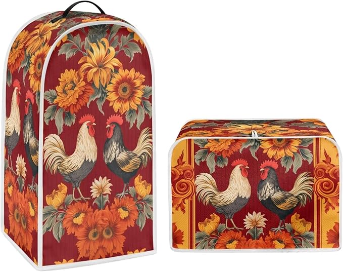 Rooster Kitchen Blender Dust Cover Sunflower Bread Maker Toaster Protector - Image 2