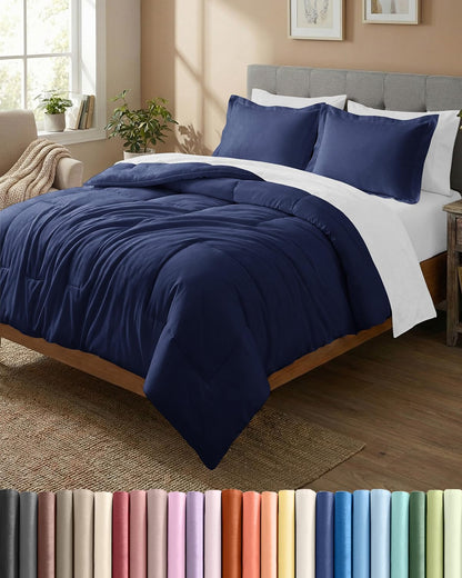 king comforter set - navy blue bedding for, main product view