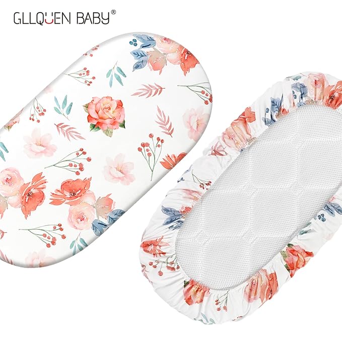 Gllquen Baby Bassinet Sheets 4 Pack, Breathable Cozy Fitted Mattress Sheet - Image 9