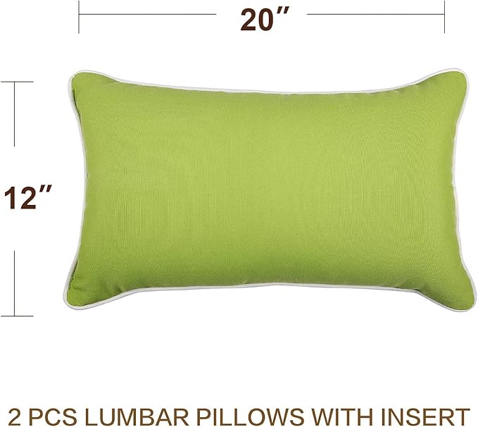 JMGBird Outdoor Lumbar Pillows Waterproof Set of 2 Outdoor Pillows - Image 6