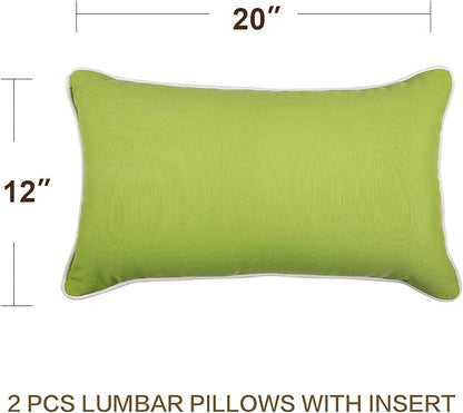 JMGBird Outdoor Lumbar Pillows Waterproof Set of 2 Outdoor Pillows - Image 6