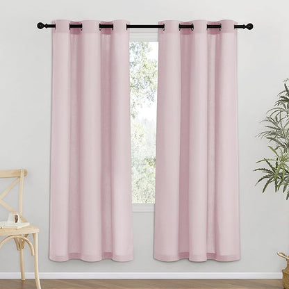 NICETOWN Blush Pink Linen Curtains by NICETOWN