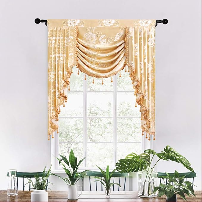 ELKCA Jacquard Single Swag Waterfall Valance by ELKCA