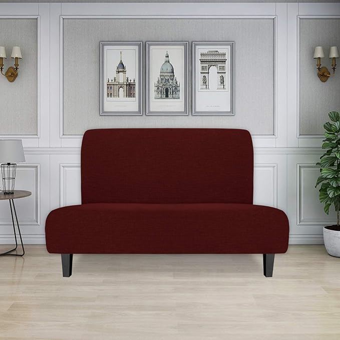 Easy-Going Stretch Futon Slipcover Armless Futon Bed Cover Furniture Protector - Image 2