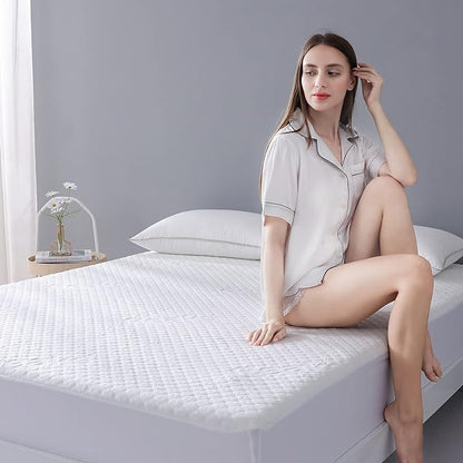 Queen Size Waterproof Mattress Protector Fitted Mattress Pad Cover - Image 5
