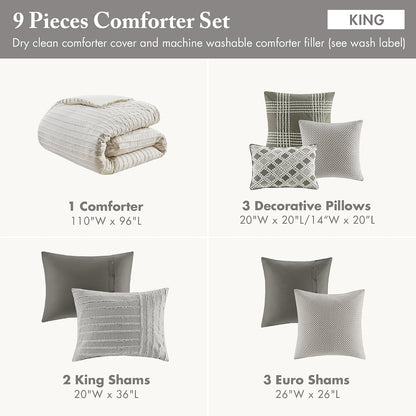 madison park farmhouse king cotton comforter set with, package contents