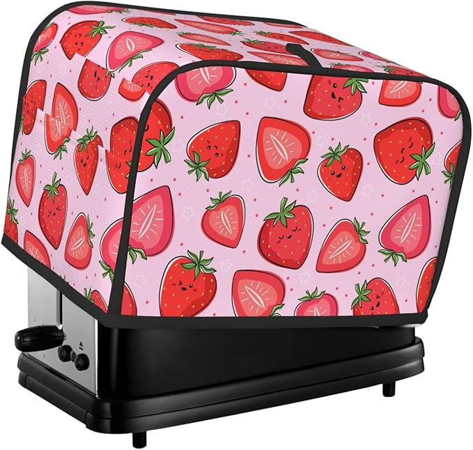 Pink Strawberry Kawaii Fruit 2 Slice Toaster Cover, Waterproof Toaster Dust by Unknown