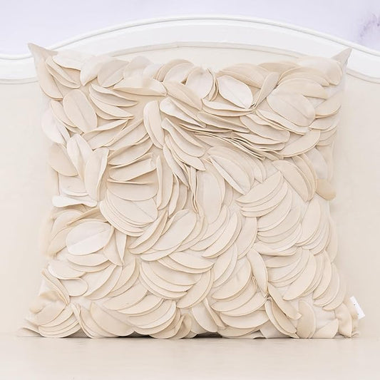 Alerfa 3D Leaves Handmade Throw Pillow Cover Decorative Floral Velvet by Alerfa