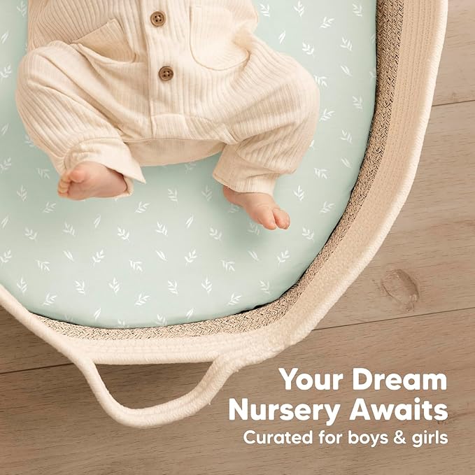 2-Pack Baby Bassinet Sheets Girl, Boy - Image 8
