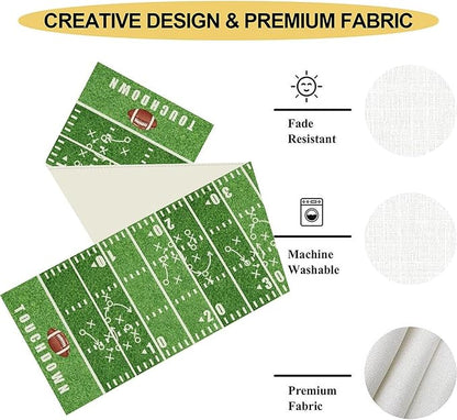 American Football Court Table Runner, Seasonal Rugby Football Game Day Touch - Image 5