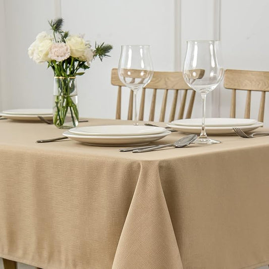 maxmill Square Tablecloth Water Resistance Antiwrinkle Spill Proof Linen by maxmill