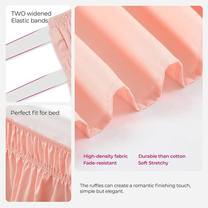 RIMELA Bed Skirt Queen Size 18 Inch Drop, Wrap Around Elastic Bedskirt Solid - Image 8