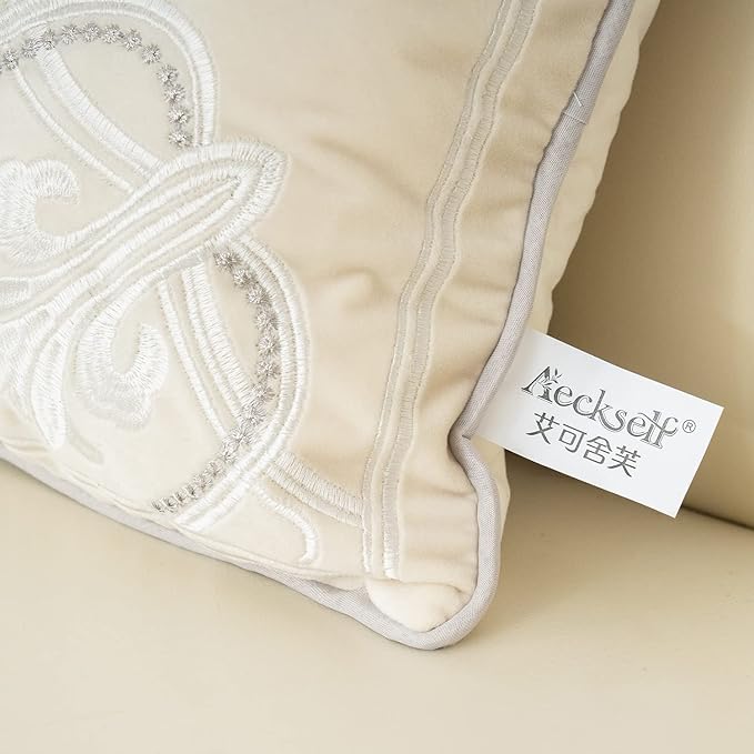 Aeckself European Luxury Velvet Lumbar Throw Pillow Cover 12 x 20 Inch - Image 5
