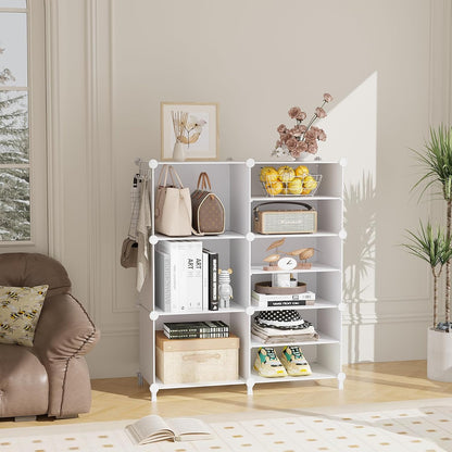 awtatos 6 cube closet organizer storage shelves, white shown in use