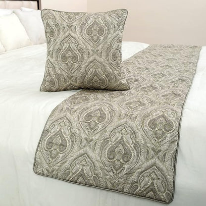 The HomeCentric King/Queen/Twin Grey Designer CA King 86"x18" Bed Runner - Image 4